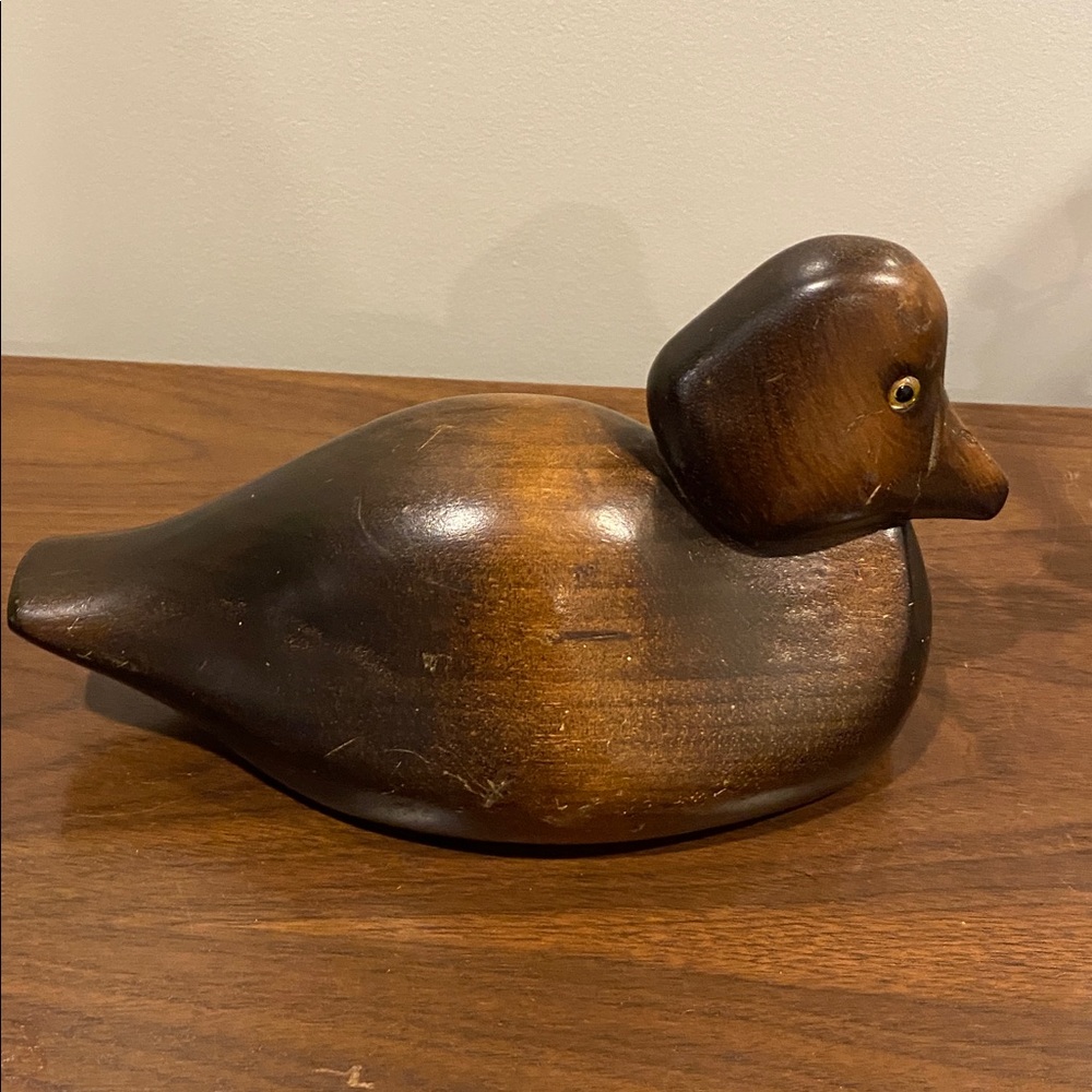 Handcrafted Wooden Duck decoy - Brown